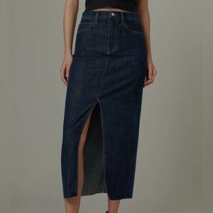 Joe's Jeans The Eva Front Slit Maxi Jeans Skirt - Dark Wash - 24